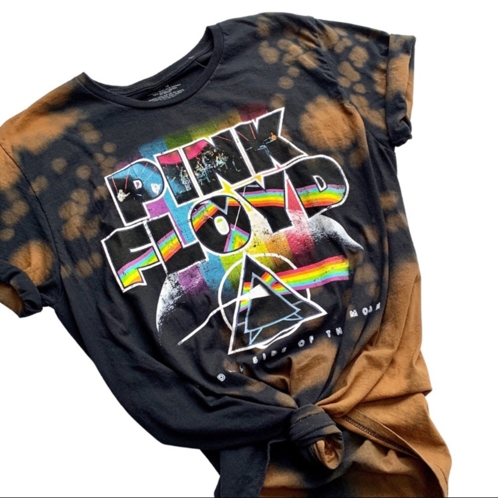 Pink Floyd Distressed Bleached Graphic Tee S M